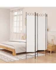 Cloison de séparation 4 panneaux Blanc 160x200 cm Tissu | Mobilier & Déco