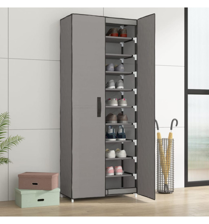 Armoire à chaussures Gris 60x30x166 cm Tissu | Mobilier & Déco
