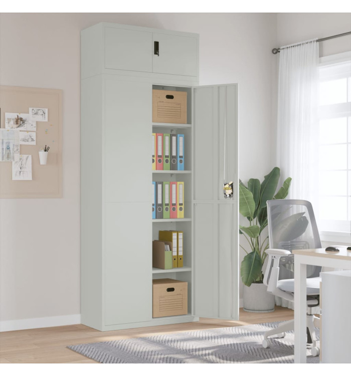 Classeur gris clair 90x40x240 cm acier | Mobilier & Déco