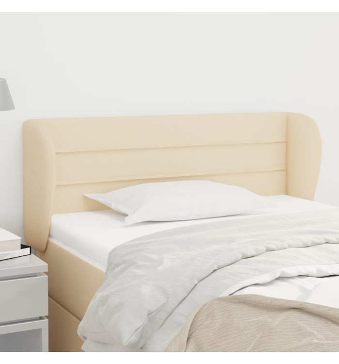 Tête de lit avec oreilles Crème 83x23x78/88 cm Tissu | Mobilier & Déco
