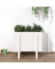 Jardinière blanc 62x50x57 cm bois massif de pin | Mobilier & Déco