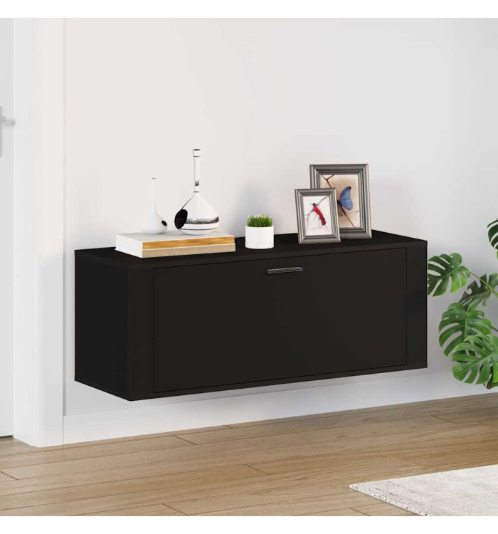 Armoire à chaussures murale Noir 100x35x38 cm Bois d'ingénierie | Mobilier & Déco