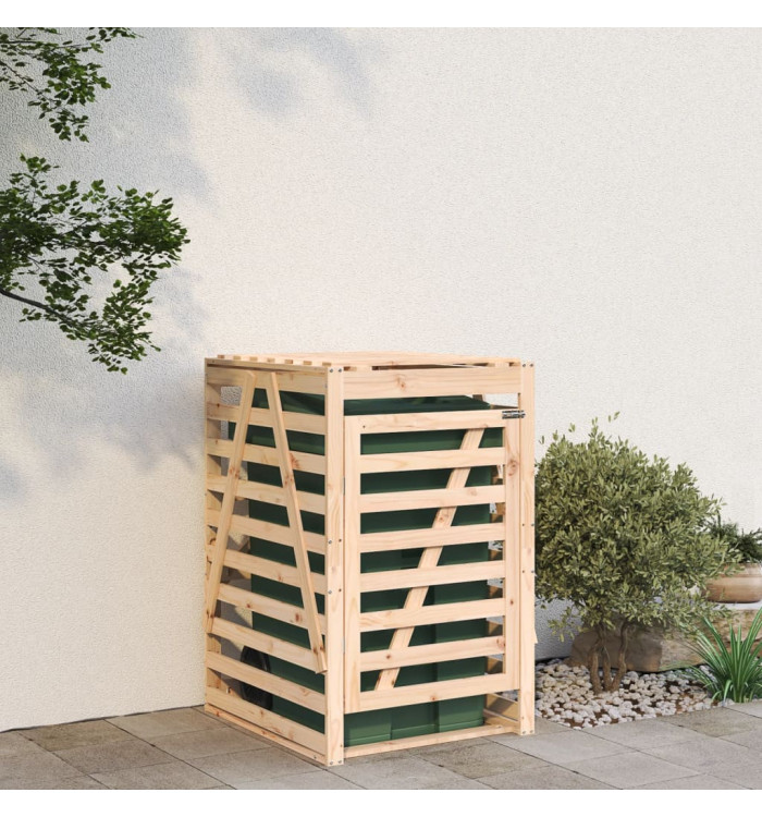 Abri pour poubelle sur roulettes 84x90x128,5 cm bois massif pin | Mobilier & Déco