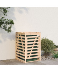 Abri pour poubelle sur roulettes 84x90x128,5 cm bois massif pin | Mobilier & Déco