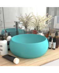 Lavabo rond de luxe Vert clair mat 40x15 cm Céramique | Mobilier & Déco