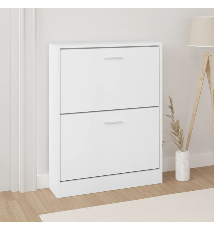 Armoire à chaussures Blanc 59x17x81 cm Bois d'ingénierie | Mobilier & Déco