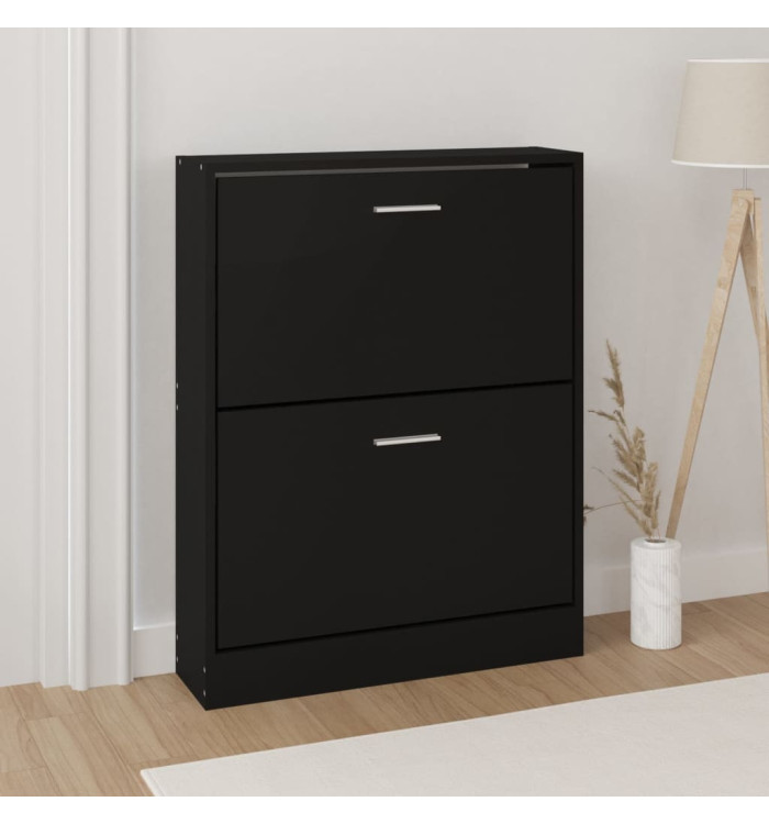 Armoire à chaussures Noir 59x17x81 cm Bois d'ingénierie | Mobilier & Déco