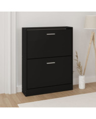 Armoire à chaussures Noir 59x17x81 cm Bois d'ingénierie | Mobilier & Déco