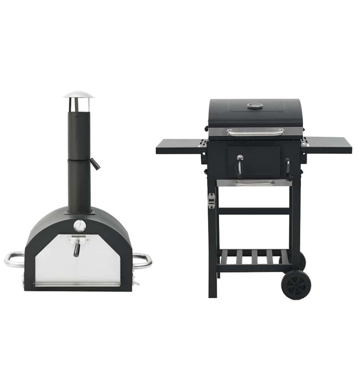 Four à pizza et barbecue d'extérieur 3 en 1 Noir | Mobilier & Déco