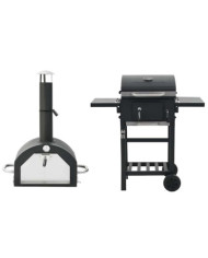 Four à pizza et barbecue d'extérieur 3 en 1 Noir | Mobilier & Déco