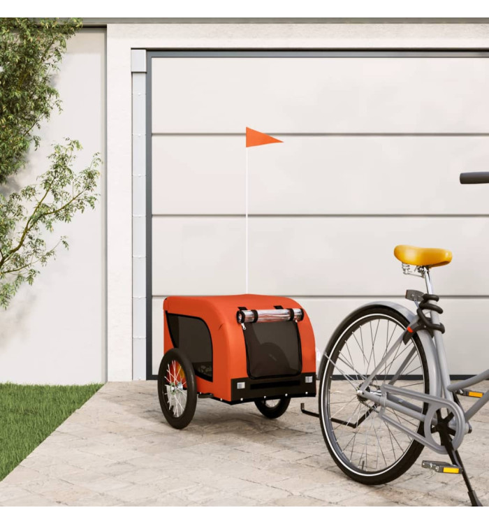Remorque de vélo pour animaux de compagnie orange et noir | Mobilier & Déco