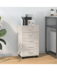 Armoire à tiroirs avec roulettes Gris béton Bois d'ingénierie | Mobilier & Déco