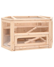 Cage à hamster 80x40x43 cm bois massif de sapin | Mobilier & Déco