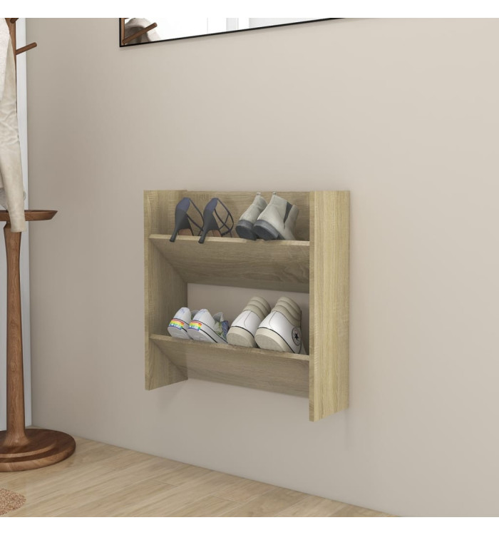 Armoire à chaussures murale Chêne Sonoma 60x18x60 cm Aggloméré | Mobilier & Déco
