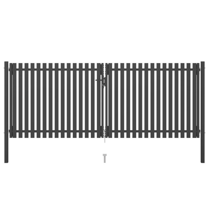 Portail de clôture de jardin Acier 4x1,7 m Anthracite | Mobilier & Déco
