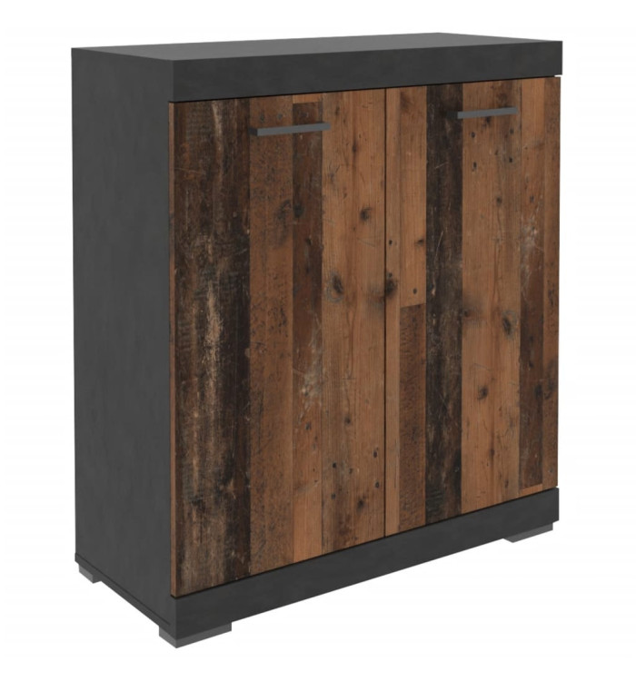 FMD Commode avec 2 portes 80x34,9x89,9 cm gris et style ancien | Mobilier & Déco
