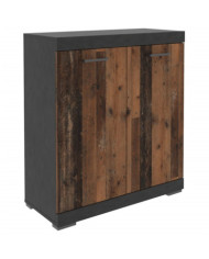 FMD Commode avec 2 portes 80x34,9x89,9 cm gris et style ancien | Mobilier & Déco