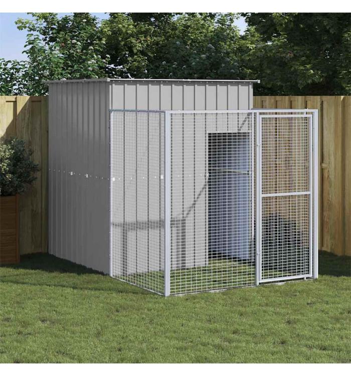 Niche pour chien avec cour gris clair 165x251x181 cm | Mobilier & Déco
