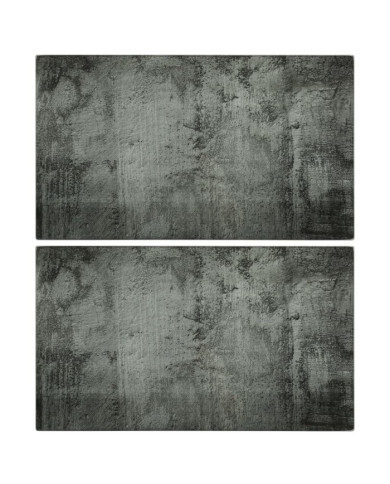 Planches à découper 2 pcs motif de béton Verre trempé | Mobilier & Déco