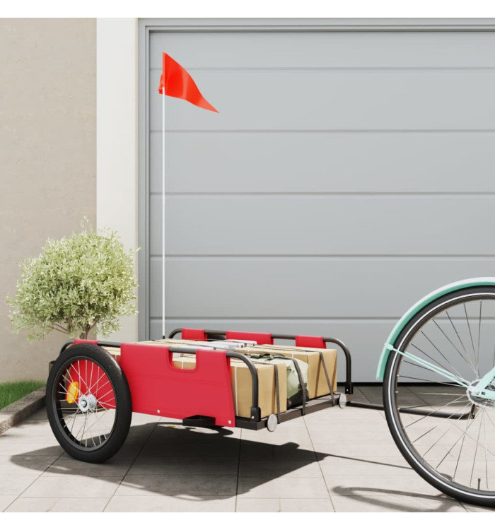 Remorque de vélo rouge tissu oxford et fer | Mobilier & Déco