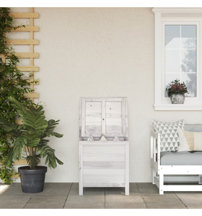 Boîte de rangement de jardin blanc bois massif de sapin | Mobilier & Déco
