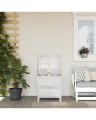 Boîte de rangement de jardin blanc bois massif de sapin | Mobilier & Déco