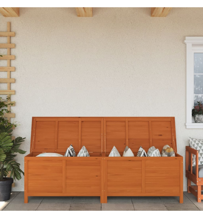 Boîte de rangement de jardin marron bois massif de sapin | Mobilier & Déco