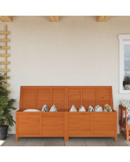 Boîte de rangement de jardin marron bois massif de sapin | Mobilier & Déco