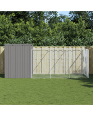 Niche pour chien avec cour gris clair 214x457x181 cm | Mobilier & Déco