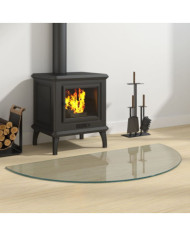 Plaque de verre de cheminée Demi-rond 1000x500 mm | Mobilier & Déco