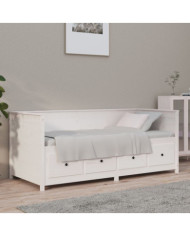Lit de jour sans matelas blanc 75x190 cm bois de pin massif | Mobilier & Déco