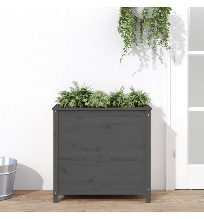 Jardinière gris 82,5x40x78 cm bois massif de pin | Mobilier & Déco
