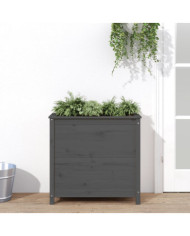 Jardinière gris 82,5x40x78 cm bois massif de pin | Mobilier & Déco