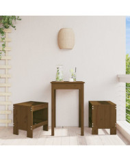 Tabourets de jardin lot de 2 marron miel 40x36x45 cm pin massif | Mobilier & Déco