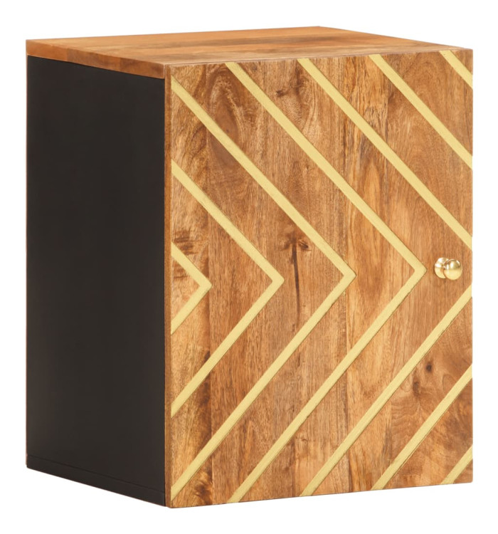 Armoire murale de bain marron et noir bois massif de manguier | Mobilier & Déco