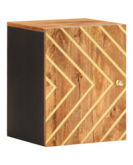 Armoire murale de bain marron et noir bois massif de manguier | Mobilier & Déco