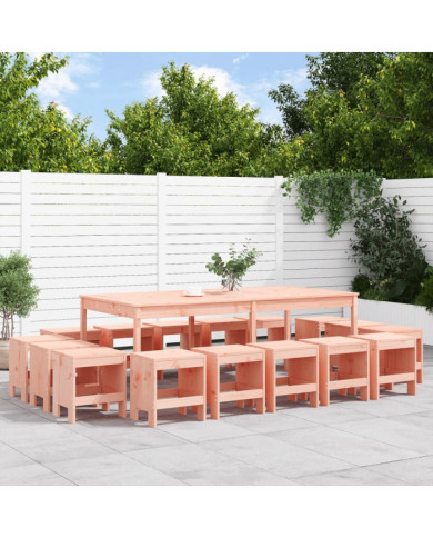 Ensemble à manger de jardin 17 pcs bois massif de Douglas | Mobilier & Déco