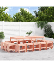 Ensemble à manger de jardin 17 pcs bois massif de Douglas | Mobilier & Déco