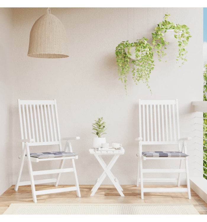 Coussins de chaise de jardin lot de 2 carreaux gris 50x50x3 cm | Mobilier & Déco