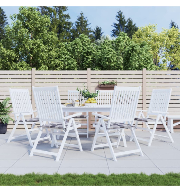 Coussins de chaise de jardin lot de 6 carreaux gris 50x50x3 cm | Mobilier & Déco