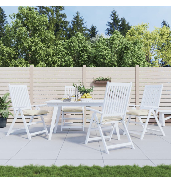 Coussins de chaise lot de 4 blanc crème 50x50x7 cm tissu oxford | Mobilier & Déco