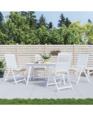 Coussins de chaise lot de 4 blanc crème 50x50x7 cm tissu oxford | Mobilier & Déco