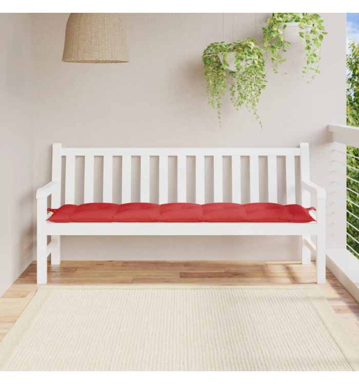 Coussin de banc de jardin rouge 180x50x7 cm tissu oxford | Mobilier & Déco