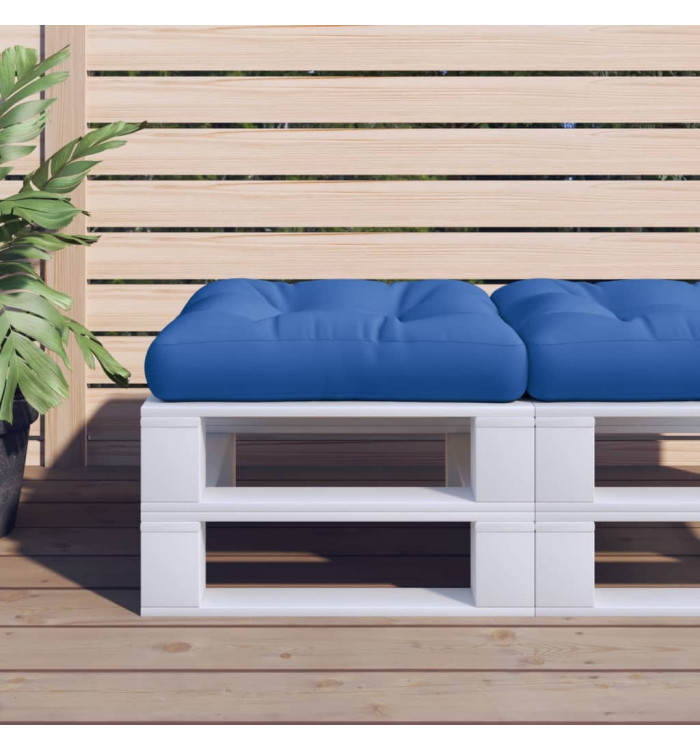 Coussin de palette bleu 58x58x10 cm tissu | Mobilier & Déco