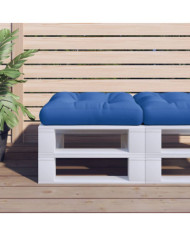 Coussin de palette bleu 58x58x10 cm tissu | Mobilier & Déco