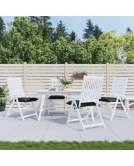 Coussins de chaise lot de 4 noir 40x40x7 cm tissu oxford | Mobilier & Déco