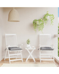 Coussins de chaise lot de 2 gris 40x40x7 cm tissu oxford | Mobilier & Déco