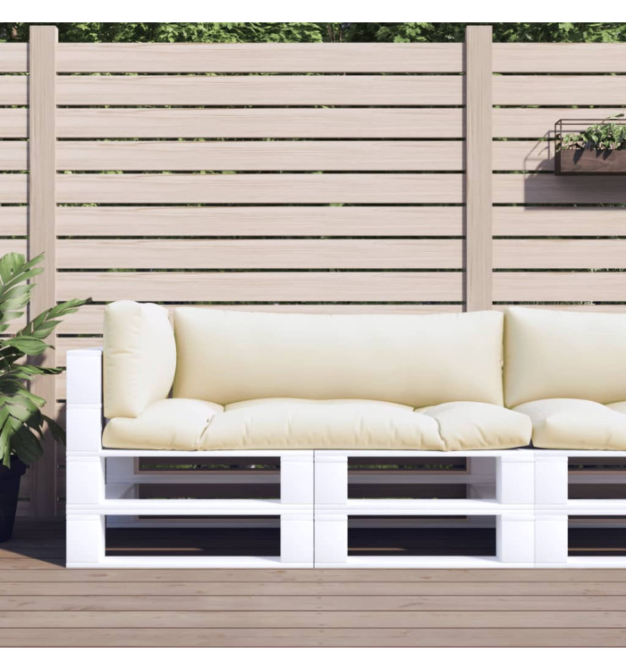 Coussins de palette lot de 3 crème tissu | Mobilier & Déco