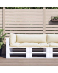 Coussins de palette lot de 3 crème tissu | Mobilier & Déco