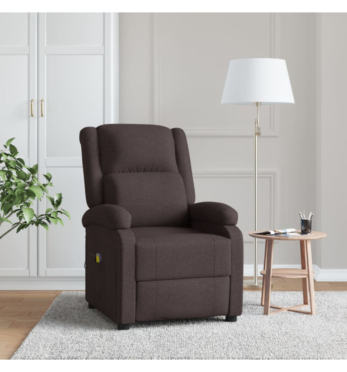 Fauteuil de massage Marron foncé Tissu | Mobilier & Déco